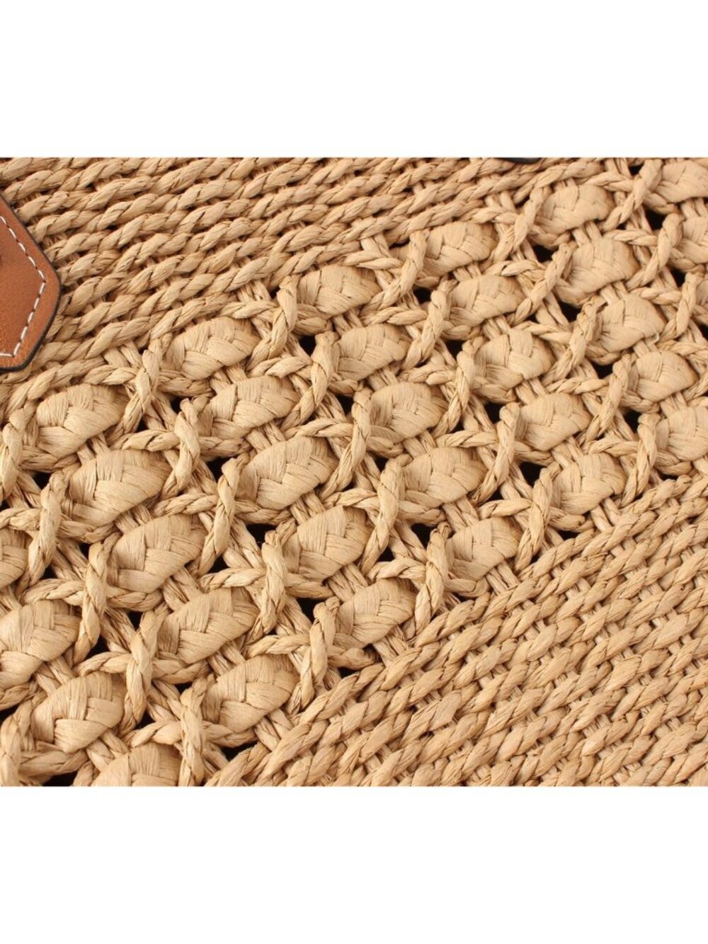 Womens Straw Tote Handbag - Summer Beach Bag with Top Handle - Handwoven Shoulde - Picture 5 of 7